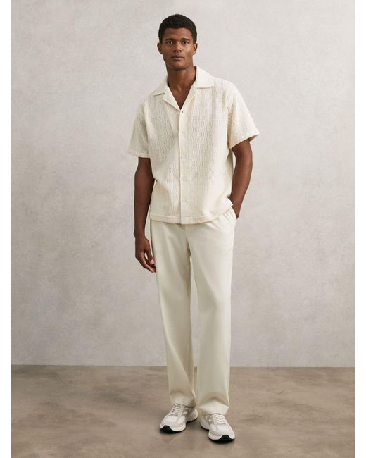 Reiss White Off & Stone Panelled Running Trainers for men