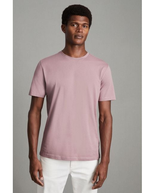 Reiss Multicolor Bless - Dusty Rose Cotton Crew Neck T-shirt for men