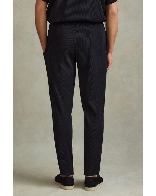 Reiss Blue Cyrus - Navy Ribbed Elasticated Waist Trousers for men