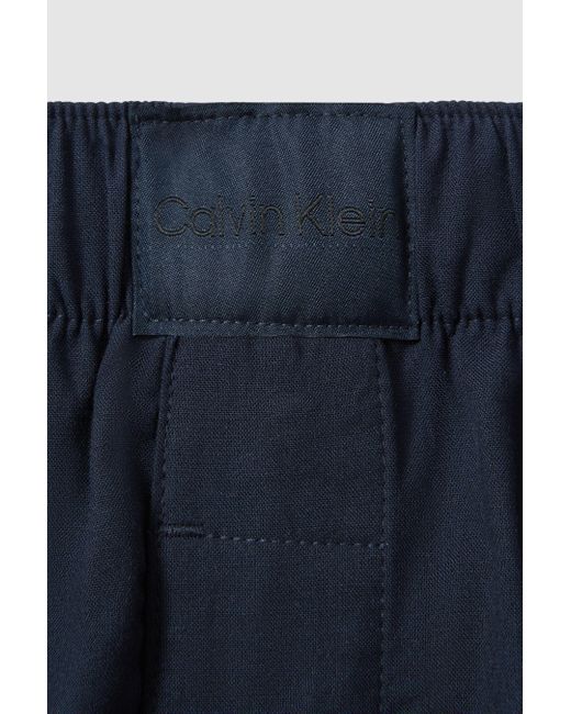 Calvin Klein Blue Calvin Underwear Pyjama Shorts And Shirt Set for men