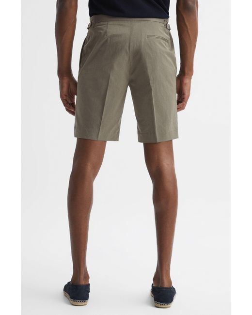 Reiss Green Shore - Khaki Side Adjuster Shorts, 36 for men