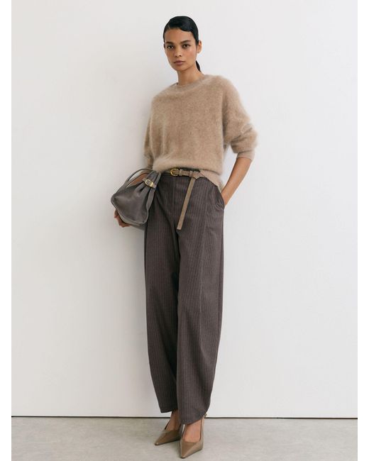 Reiss Brown Cashmere Crew-Neck Jumper