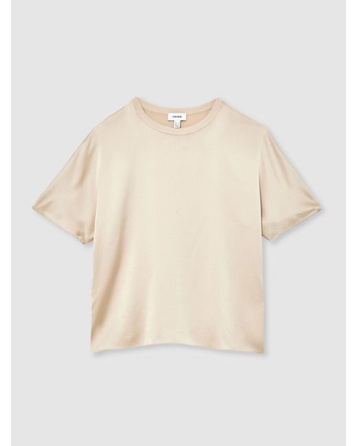 Reiss Natural Silk Short-Sleeve Top