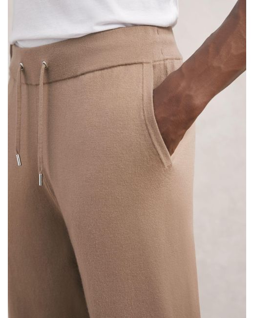 Reiss Natural Billings - Camel Brown Merino Wool-blend Cuffed Joggers, M for men