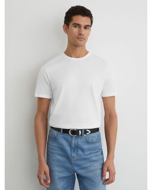 Reiss Marl - White Bless Cotton Crew Neck T-shirt, 3xl for men