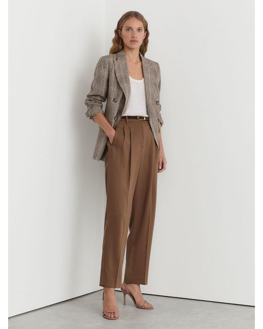 Reiss Multicolor Petite Lyocell Tapered Pleated Trousers