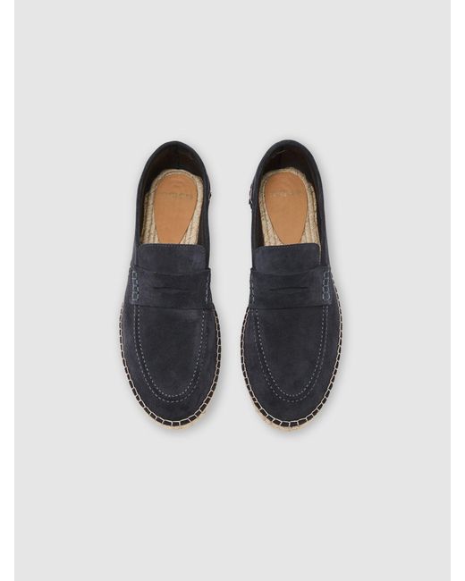 Reiss Capri - Airforce Blue Suede Penny Loafer Espadrilles, Us 10 (uk 9) for men