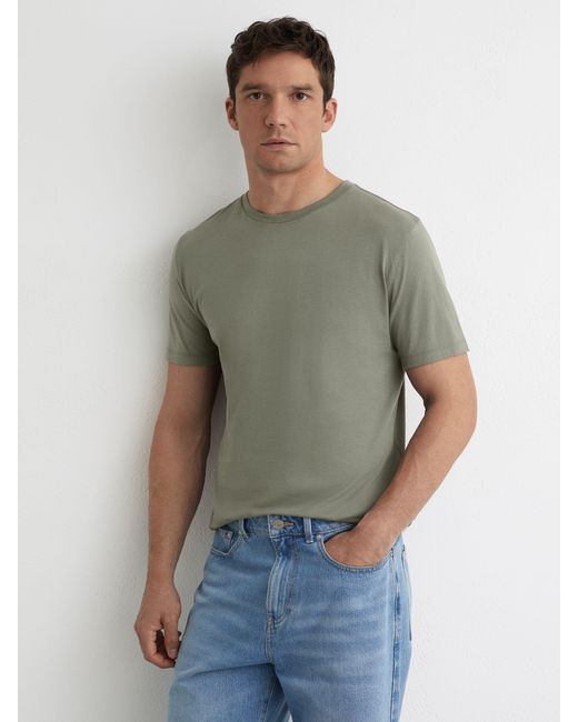 Reiss Green Bless - Dark Sage Cotton-jersey Crew Neck T-shirt, Xxl for men