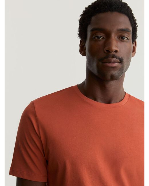 Reiss Multicolor Bless - Coral Cotton Crew-neck Tailored-fit T-shirt, Large for men