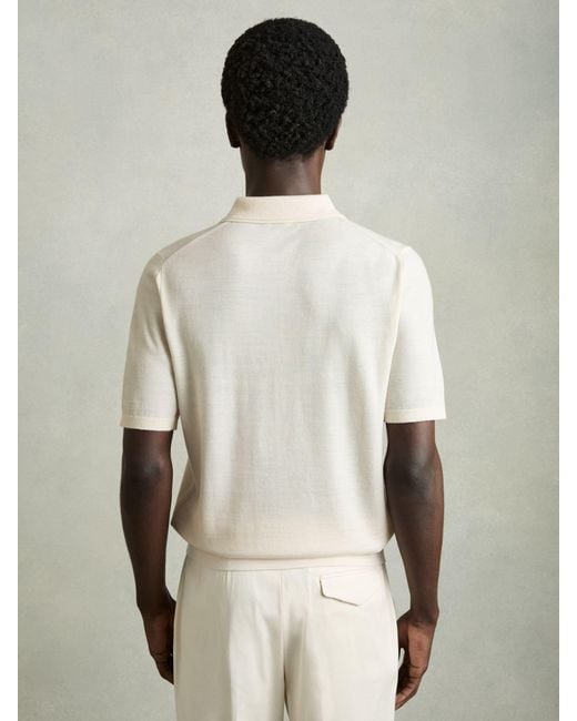 Reiss Multicolor Merino Wool Half-Zip Polo Shirt for men