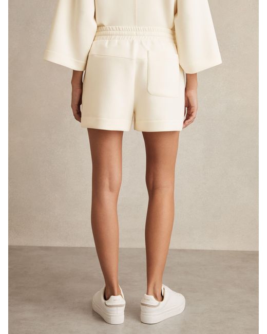 Reiss Natural Jodie - Buttermilk Cream Modal-blend Interlock Jersey Shorts, S