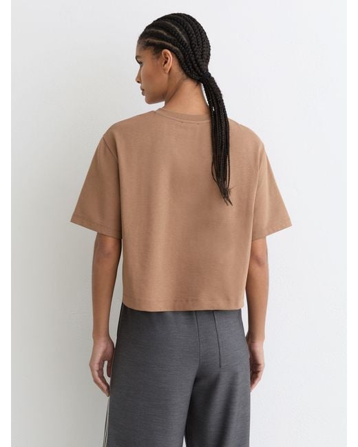 Reiss Natural Esme Cotton Twist-Detail Boxy T-Shirt