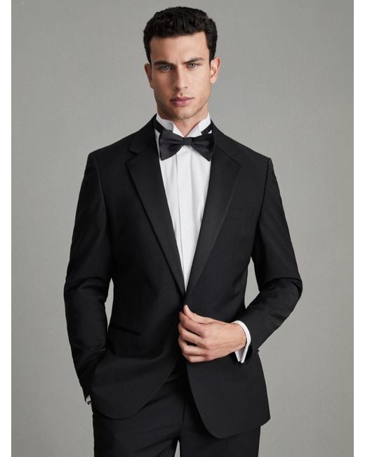 Reiss Gray Poker Single Breasted Tuxedo Slim Fit Jacket for men