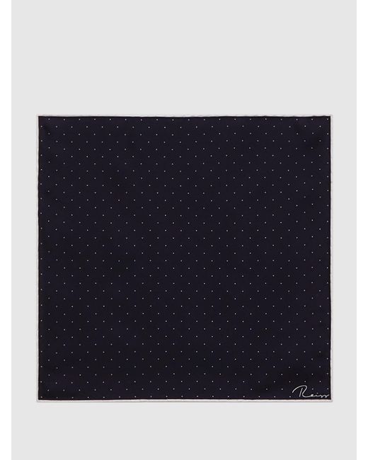 Reiss Blue Liam - Navy Polka Dot Silk Pocket Square, One for men