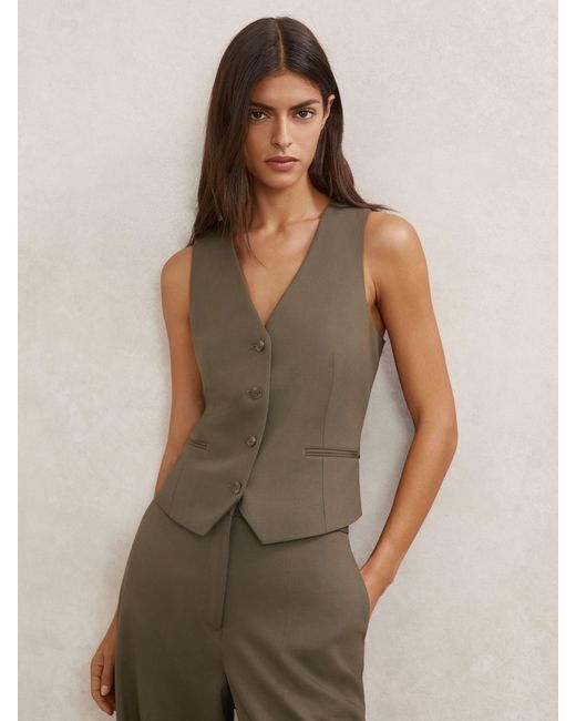 Reiss Natural Wool-Blend Tailored Waistcoat