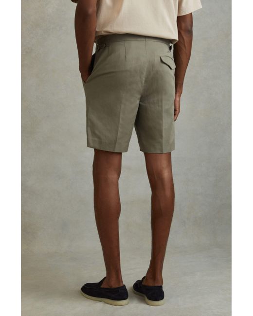 Reiss Natural Con - Sage Cotton Blend Adjuster Shorts, 30 for men
