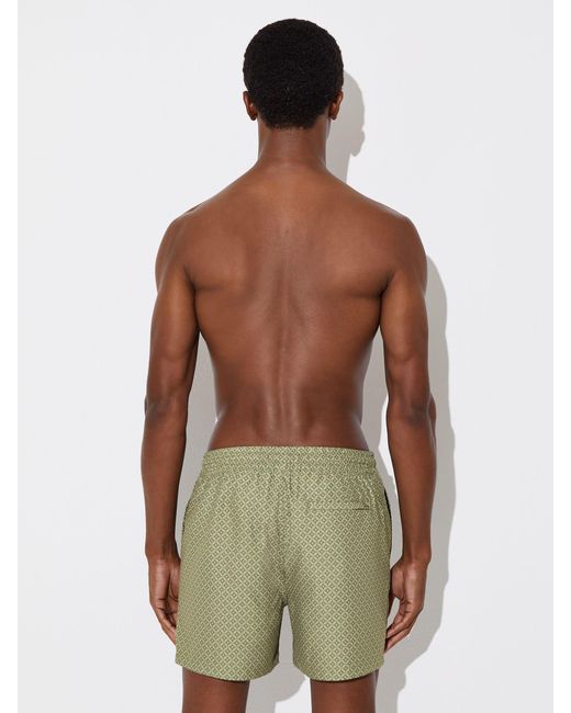 Reiss Green Orient Geometric-Print Swim Shorts for men