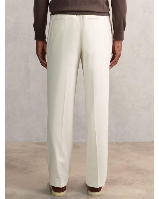 Reiss Multicolor Wide Leg Pleated Drawstring Trousers for men
