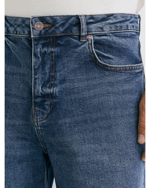 Reiss Blue Barrel-Leg Jeans for men