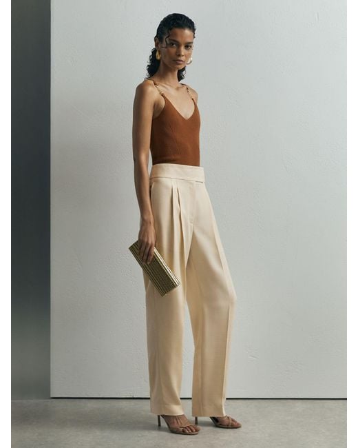 ATELIER Gray Woven Tapered Pleated Trousers