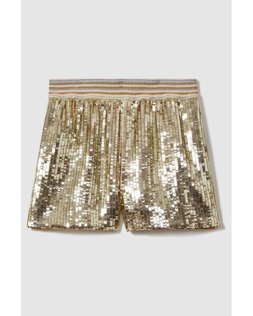 ATELIER Metallic Sequin Elasticated Waist Shorts