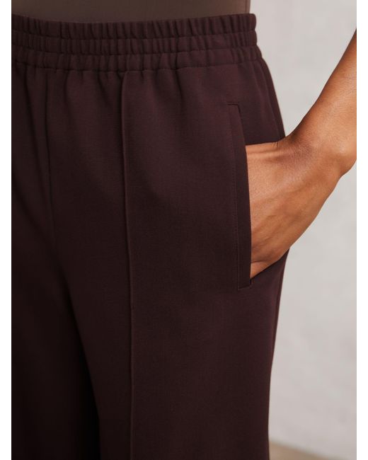 Reiss Red Robyn - Burgundy Wide-leg Elasticated-waist Trousers, Us 6 L