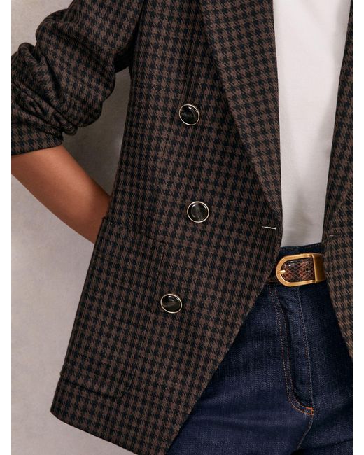 Reiss Multicolor Wool-Blend Double-Breasted Blazer