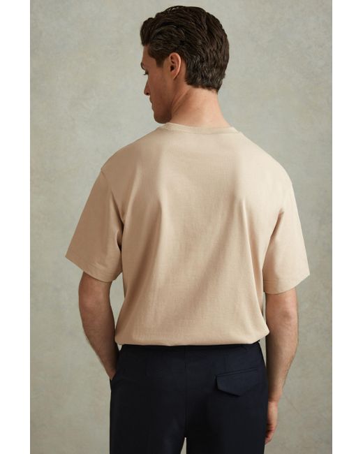 Reiss Multicolor Tate - Oatmeal Oversized Garment Dye T-shirt for men