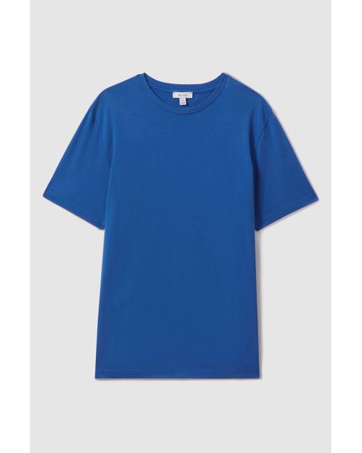 Reiss Bless - Lapis Blue Cotton Crew Neck T-shirt for men