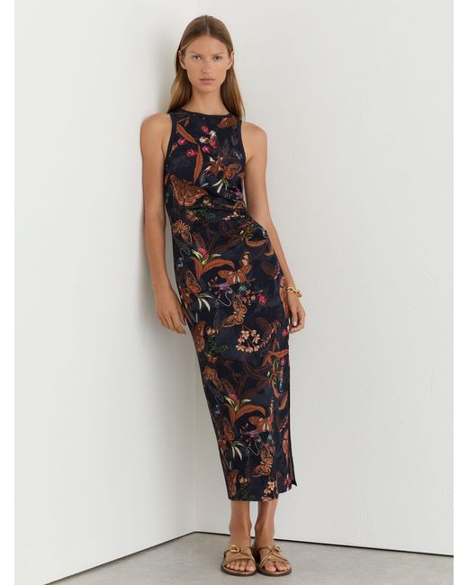 Reiss Black X Nybg Printed Jersey Midi Dress
