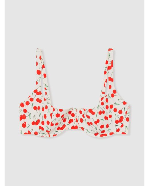 GOOD AMERICAN Red Balconette Bikini Top
