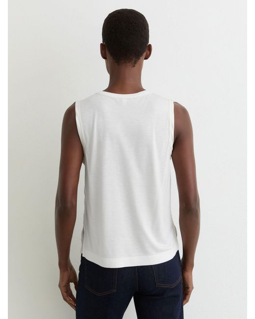 Reiss White Silk-Front Jersey Vest