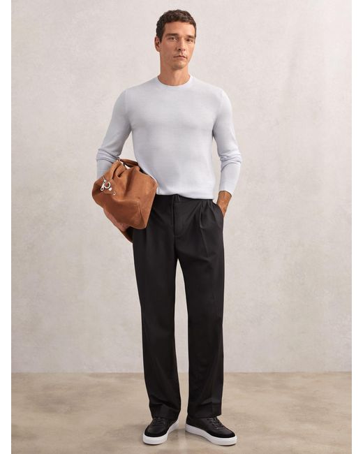 Reiss White Wessex Wool Crew Neck Jumper for men
