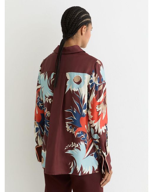 Reiss Red Printed Button-Through Shirt