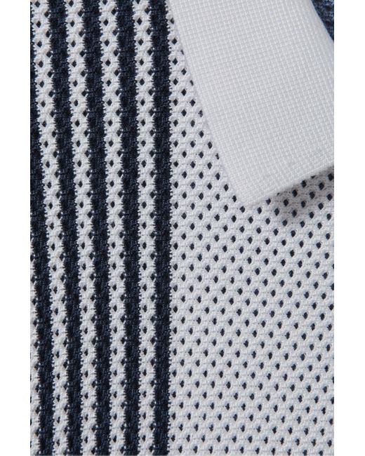Reiss Multicolor Berlin - Blue/white Open-stitch Half-zip Polo Shirt, Xl for men