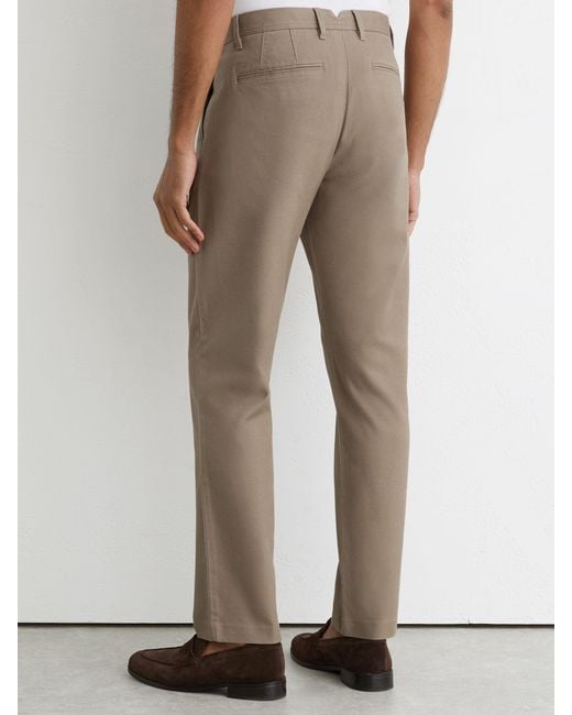 Reiss Natural Cotton Pique Chino Trousers for men