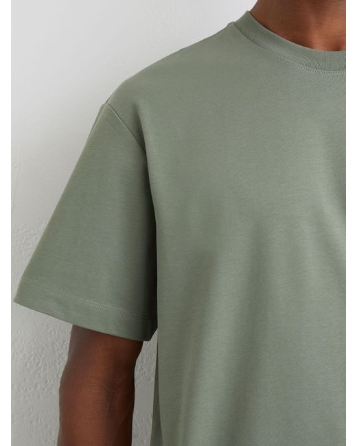 Reiss Tate - Sage Green Cotton Pigment-dyed Relaxed-fit T-shirt, Xs for men