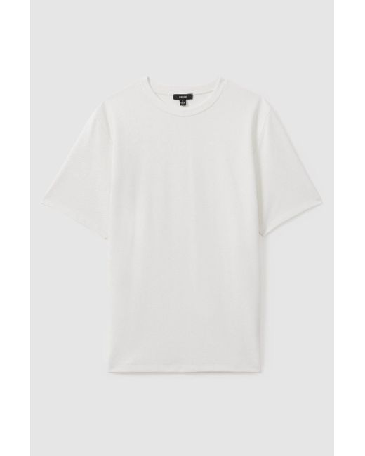 Reiss Wick - Off White Textured Crew-neck T-shirt, Xs for men