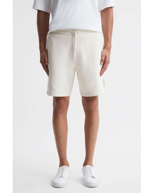 Reiss White Brancaster - Ecru Cotton Drawstring Shorts for men
