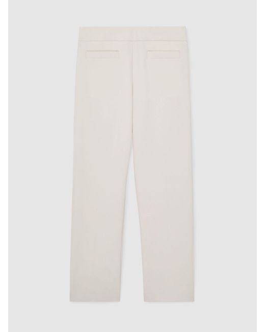 Reiss Natural Rosemary - Cream Welt-pocket Tapered Trousers, Us 2 L