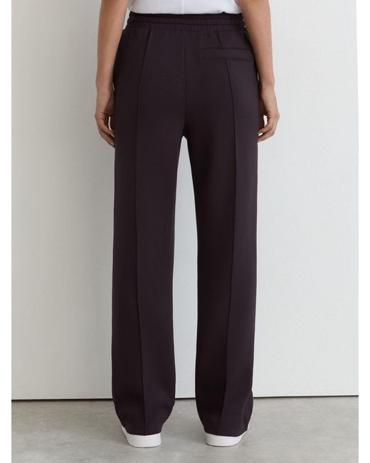Reiss White Petite Premium Interlock Wide-Leg Joggers