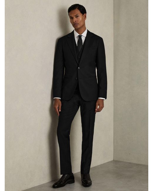 Reiss Blue Slim-Fit Wool Suit Trousers for men