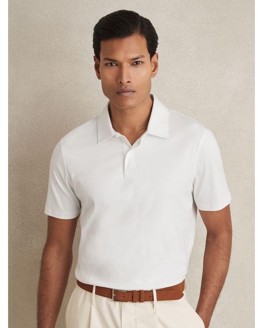 Reiss White Air-Water Cotton Polo Shirt for men