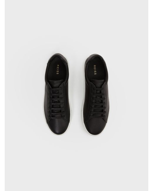 Reiss Finley - Black Leather Trainers, Us 8 (uk 7) for men