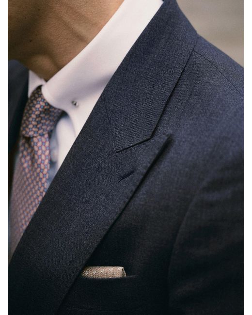 Reiss Black Fibre Airforce Tailored Fit Virgin Wool Textured Single-Breasted Blazer, Dark for men
