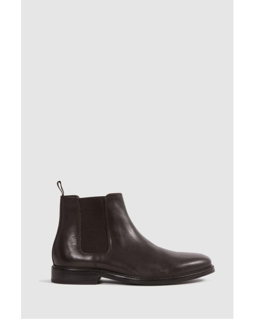 Reiss Renor - Brown Leather Chelsea Boots for men