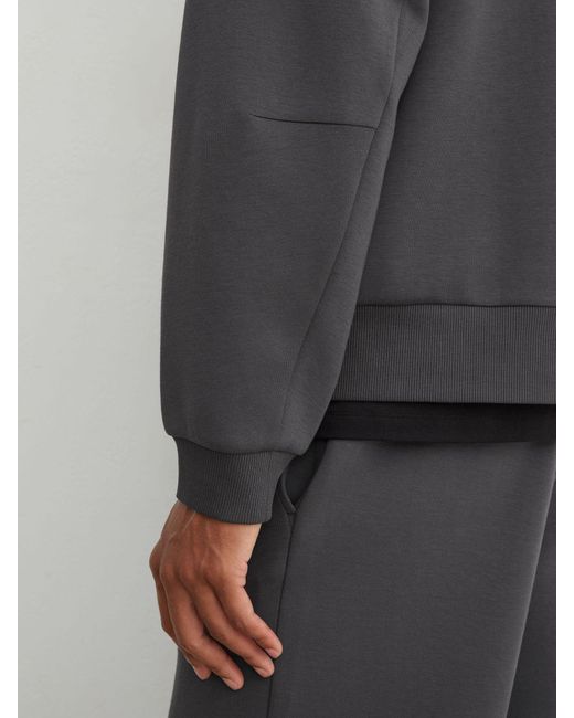 Reiss Black Falco - Charcoal Grey Premium Interlock Relaxed-fit Hoodie, S for men
