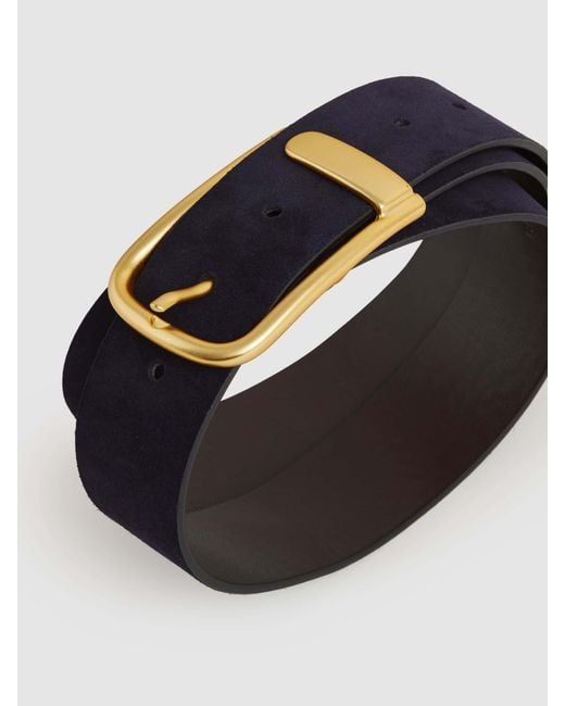 Reiss Black Iyla Leather Half Keeper Belt