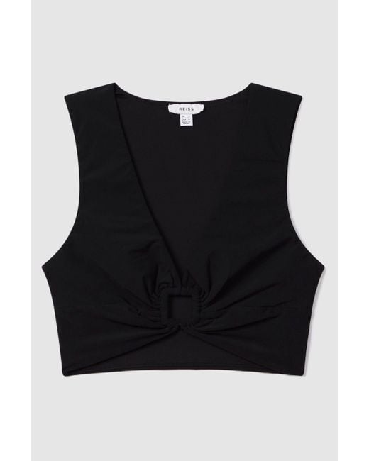 Reiss Black Freddie Tank Top Nylon Plain