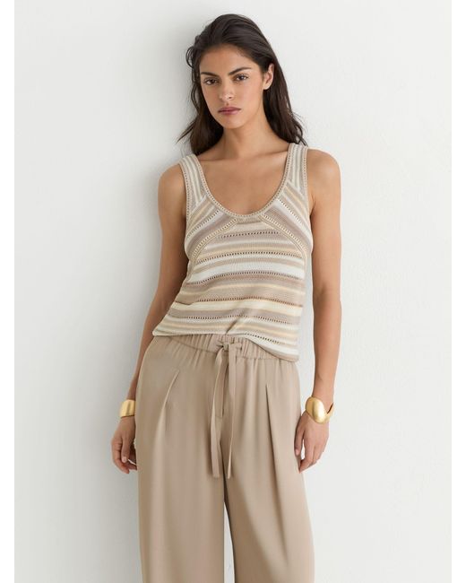 Reiss Natural Neutral Aimee Petite Drawstring Wide-Leg Trousers